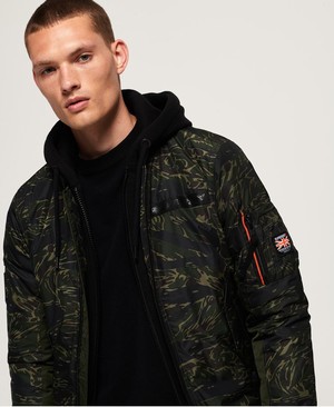 Superdry Rookie Flight Bomber Férfi Kabát Zöld/Camo | CPGFL6287